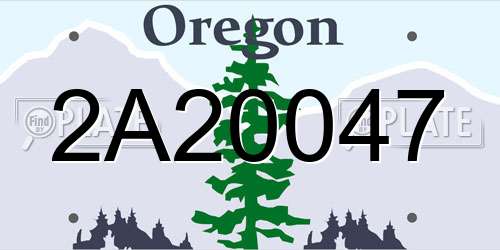 2A20047 Oregon License Plate