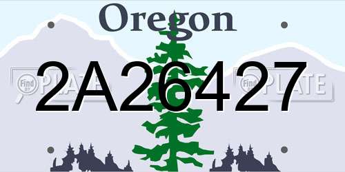 2A26427 Oregon License Plate