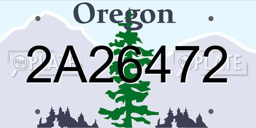 2A26472 Oregon License Plate
