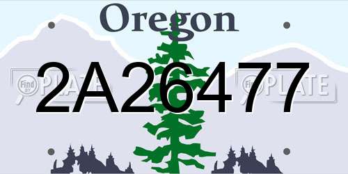 2A26477 Oregon License Plate