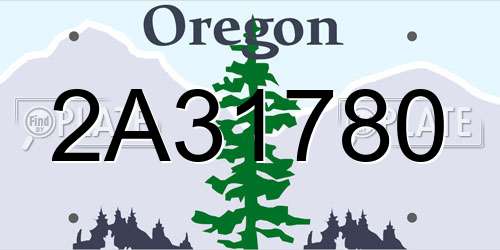2A31780 Oregon License Plate
