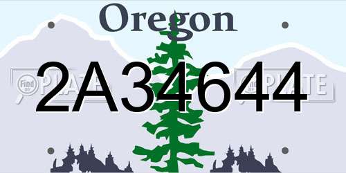 2A34644 Oregon License Plate