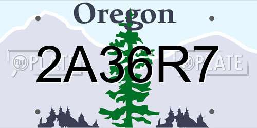 2A36R7 Oregon License Plate