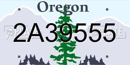 2A39555 Oregon License Plate