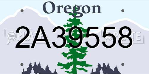 2A39558 Oregon License Plate