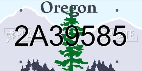 2A39585 Oregon License Plate
