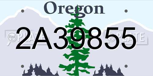 2A39855 Oregon License Plate