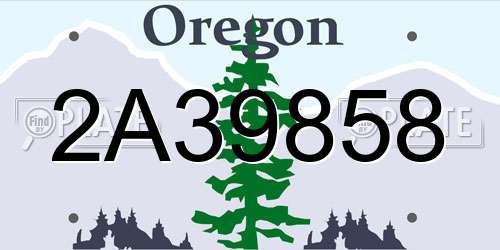 2A39858 Oregon License Plate
