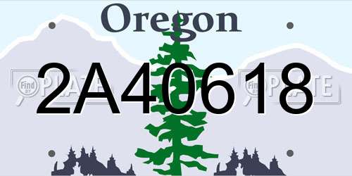2A40618 Oregon License Plate