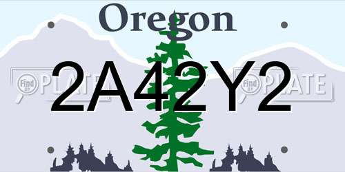 2A42Y2 Oregon License Plate