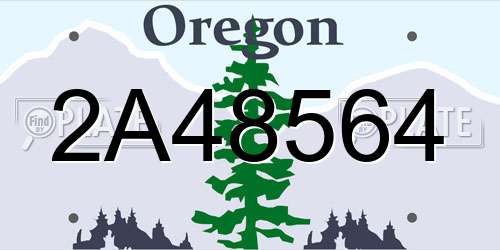 2A48564 Oregon License Plate