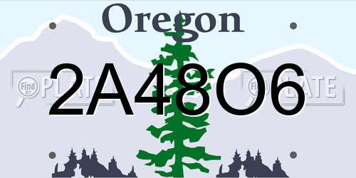 2A48O6 Oregon License Plate