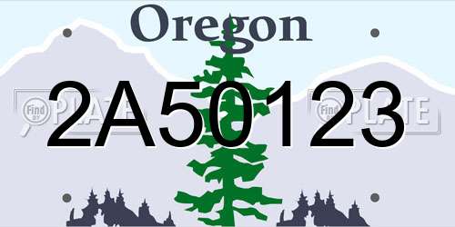 2A50123 Oregon License Plate