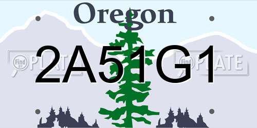 2A51G1 Oregon License Plate