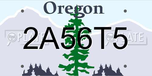 2A56T5 Oregon License Plate