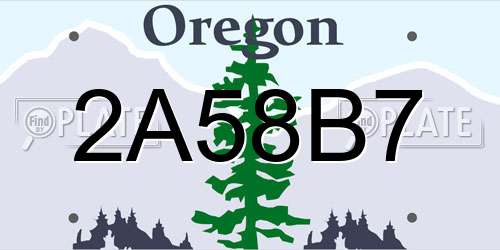 2A58B7 Oregon License Plate