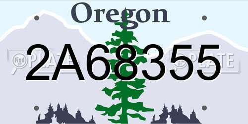 2A68355 Oregon License Plate