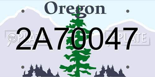 2A70047 Oregon License Plate