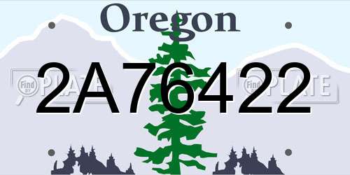2A76422 Oregon License Plate