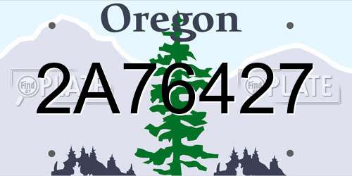 2A76427 Oregon License Plate