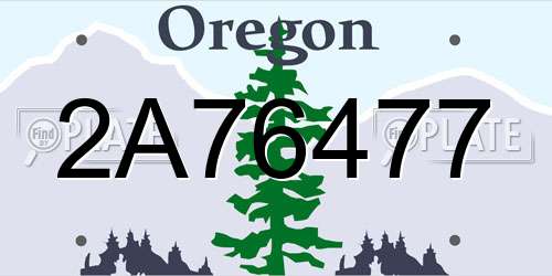 2A76477 Oregon License Plate