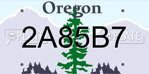 2A85B7 Oregon License Plate