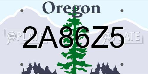 2A86Z5 Oregon License Plate