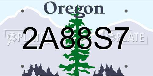 2A88S7 Oregon License Plate