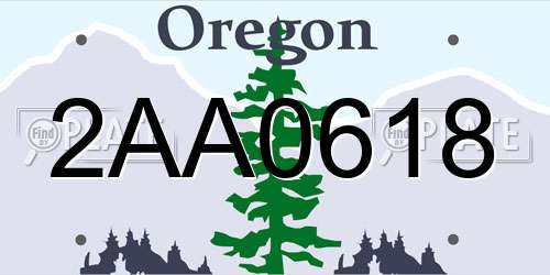 2AA0618 Oregon License Plate