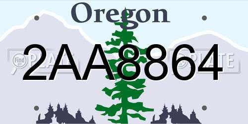 2AA8864 Oregon License Plate