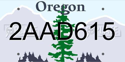 2AAD615 Oregon License Plate