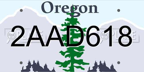 2AAD618 Oregon License Plate