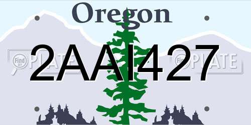 2AAI427 Oregon License Plate