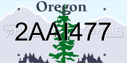 2AAI477 Oregon License Plate