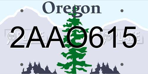 2AAO615 Oregon License Plate