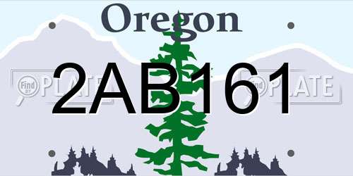 2AB161 Oregon License Plate