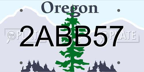 2ABB57 Oregon License Plate