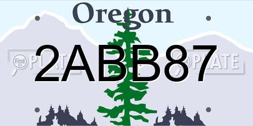 2ABB87 Oregon License Plate