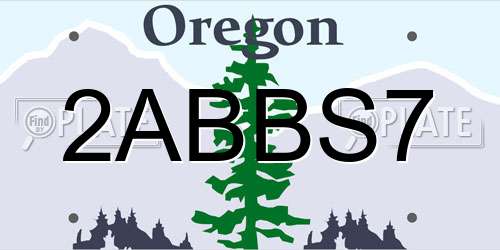 2ABBS7 Oregon License Plate