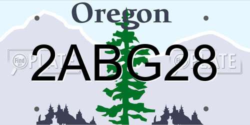2ABG28 Oregon License Plate