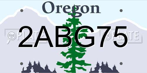 2ABG75 Oregon License Plate