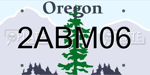 2ABM06 Oregon License Plate