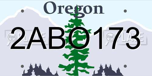 2ABO173 Oregon License Plate