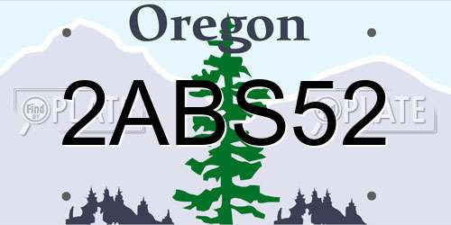 2ABS52 Oregon License Plate