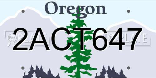 2ACT647 Oregon License Plate
