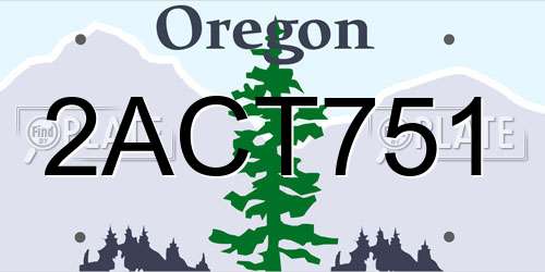 2ACT751 Oregon License Plate