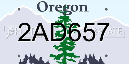 2AD657 Oregon License Plate