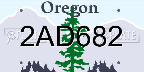 2AD682 Oregon License Plate