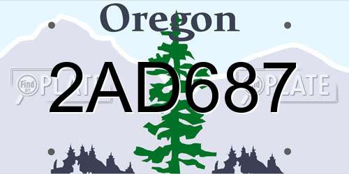 2AD687 Oregon License Plate