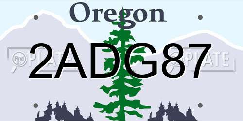 2ADG87 Oregon License Plate